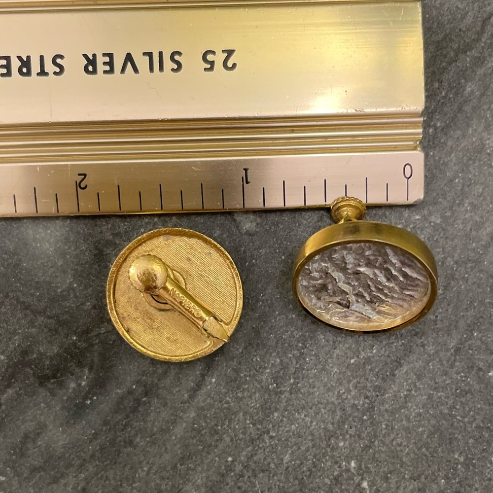 Vintage Napier Mixed Metals Gold Silver Earrings - image 3